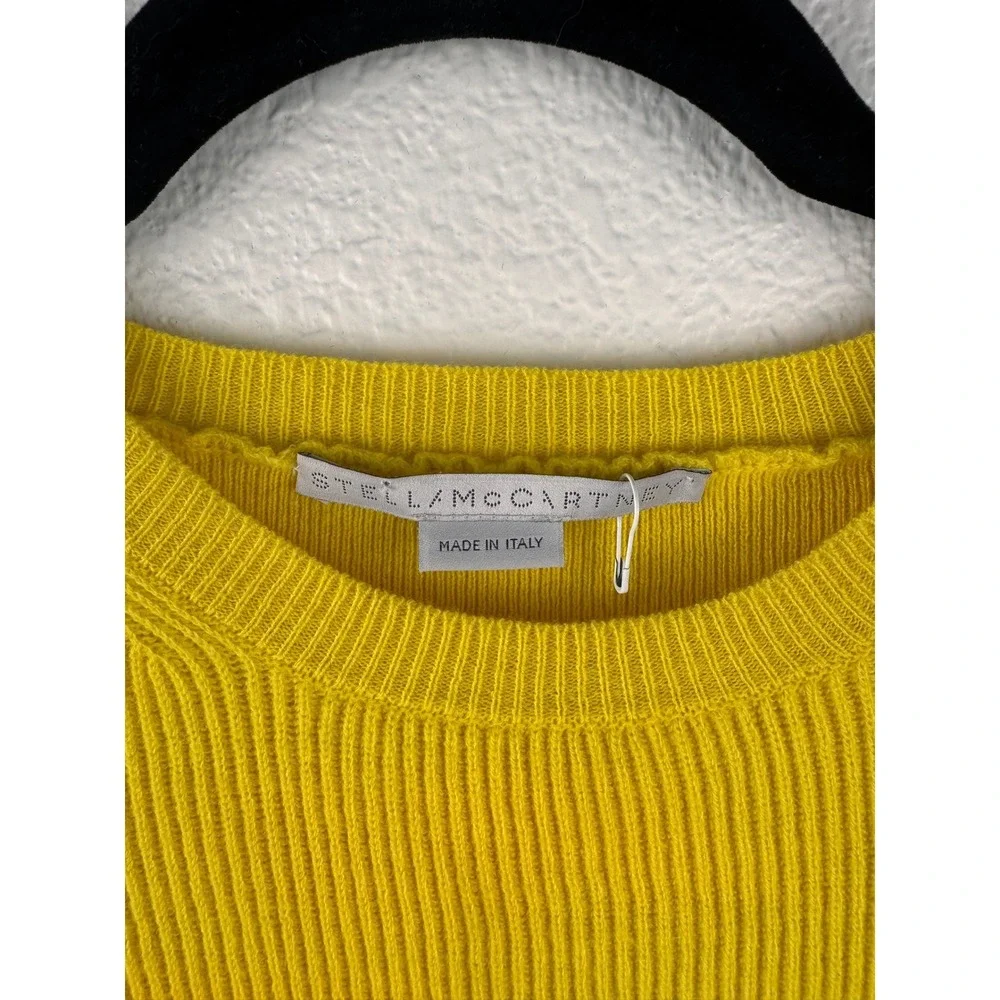 Stella McCartney Yellow Ribbed Bell Sleeve Knit‎ Sweater Size 36 S Designer
